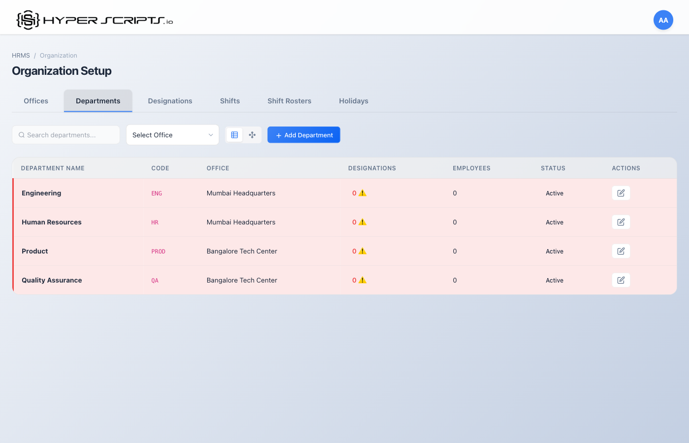 Departments Tab Final
