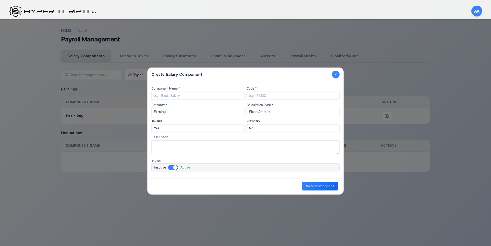 Empty Component Modal